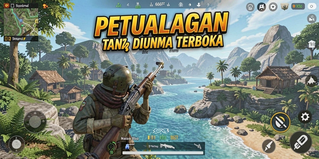 Tampilan gameplay menarik 666FF di dunia terbuka yang luas.