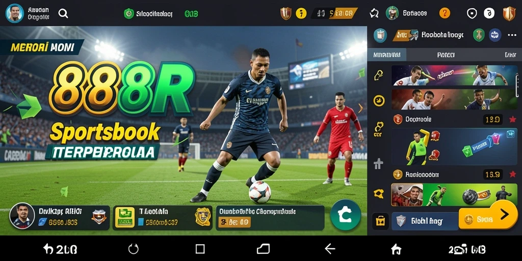Screenshot utama 888R menunjukkan antarmuka pengguna yang menarik dan opsi taruhan lengkap.