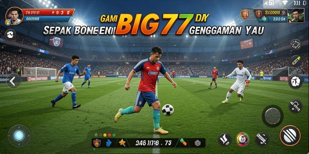 Gameplay menarik dalam BIG77 dengan aksi sepak bola dramatis.