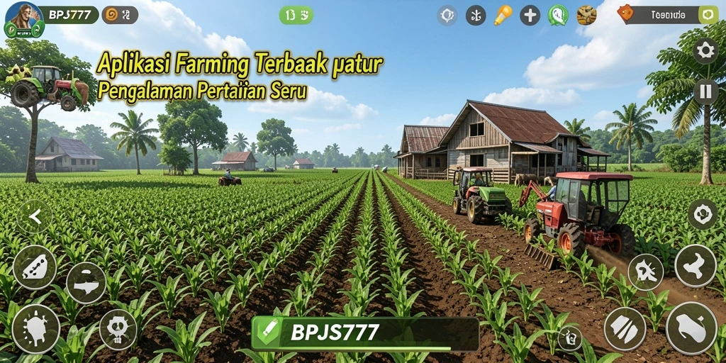 Tangkapan layar gameplay BPJS777 menampilkan kebun indah yang sedang dirawat.