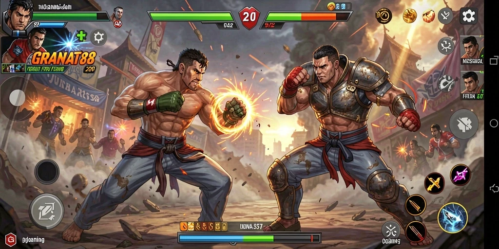 Gameplay pertarungan mendebarkan di GRANAT88 yang memukau.