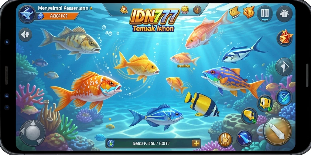 Tampilan gameplay menembak ikan yang seru dan menegangkan.