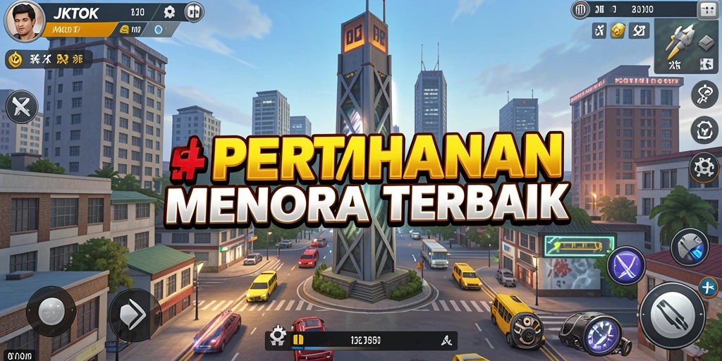 Tampilan gameplay menegangkan dalam JKTOK Tower Defense.