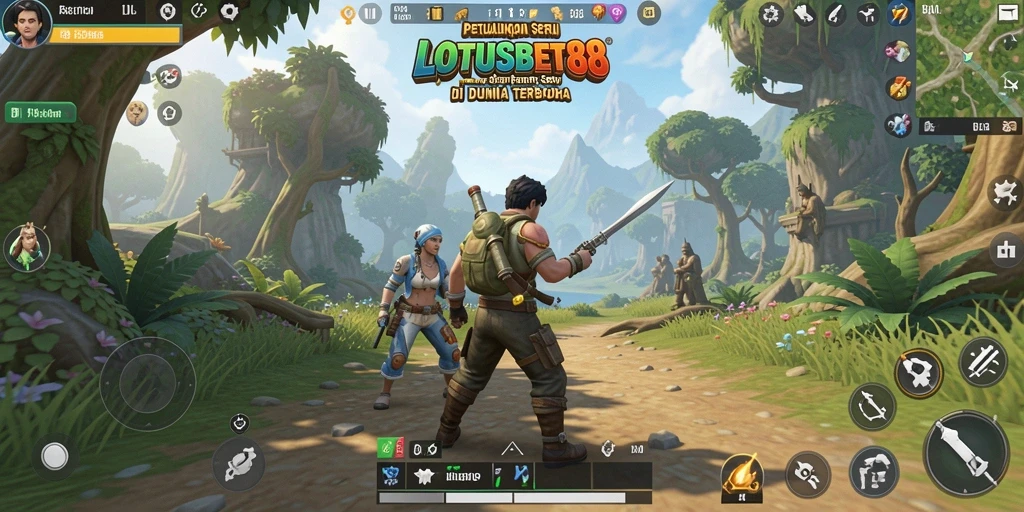 Screenshot gameplay LOTUSBET88 yang menampilkan keindahan dunia terbuka.