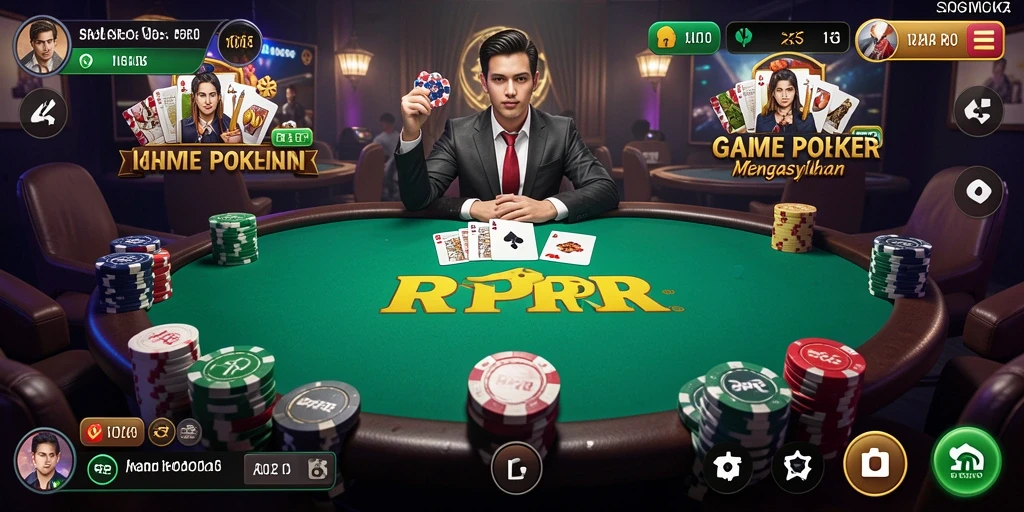 Tampilan gameplay poker di RPRR, menampilkan aksi yang mendebarkan.