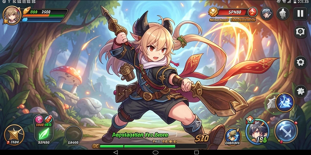 Tampilan gameplay SPN88 yang penuh aksi dan petualangan Anime.