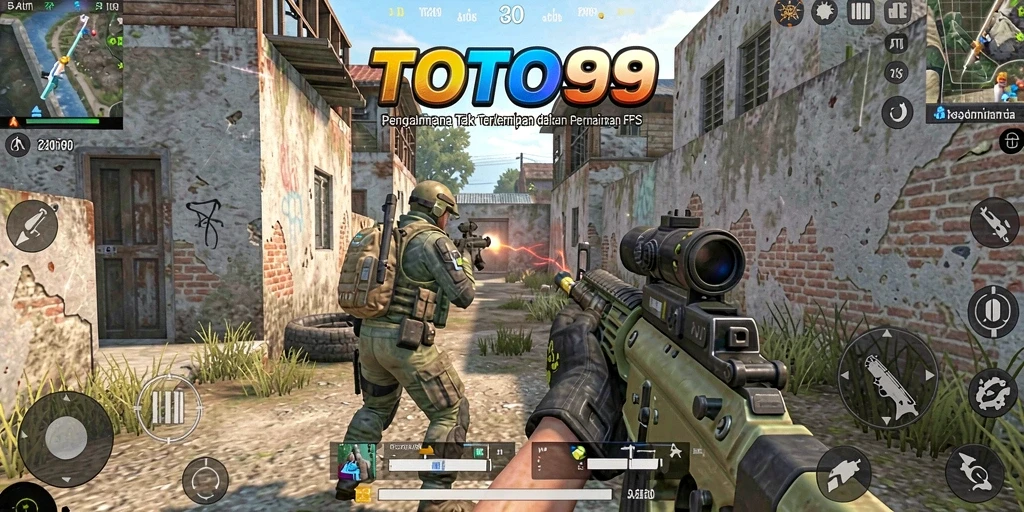 Screenshot TOTO99 menampilkan aksi tembak-menembak yang mendebarkan dalam permainan FPS.