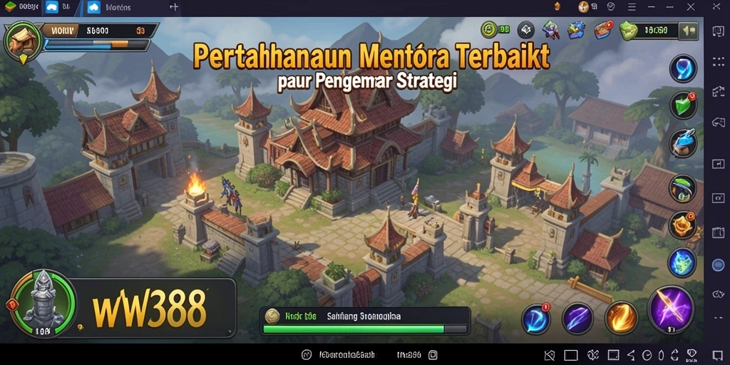 Screenshot gameplay WOW388 yang mendebarkan dalam bertahan dari gelombang musuh.